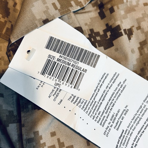 USMC Marine Perimeter Insect Guard Blouse Shirt Marpat Camo Medium/Regular New - Picture 10 of 11